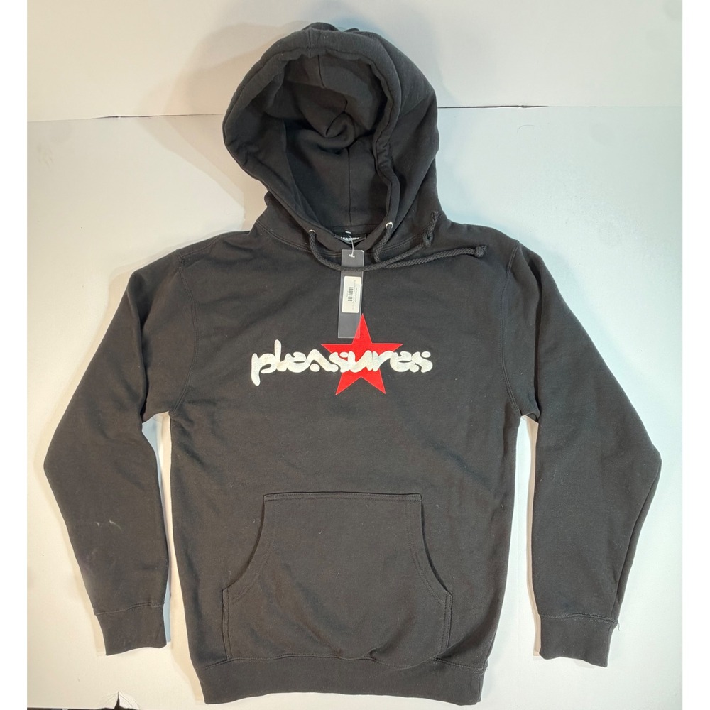 Pleasures Vibration Hoody Black Red Star Logo P21SU041 Mens Small NWT